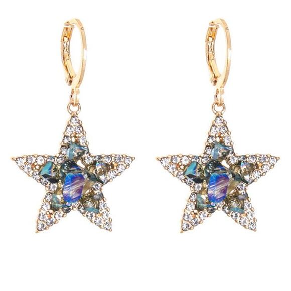 Star Crystal Huggie Earrings - Picture 1 of 1